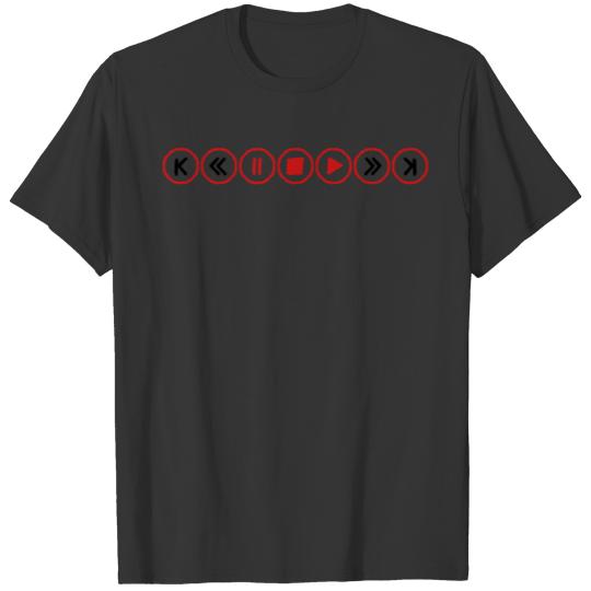 music buttons circles rings buttons play pause rew T Shirts