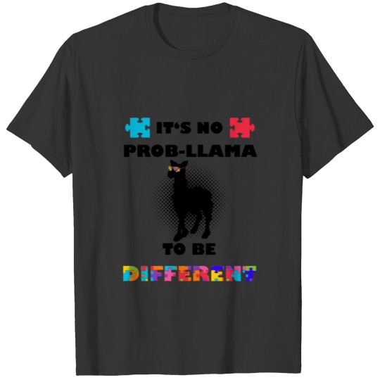 Llama Autism Awareness To be Different T-shirt