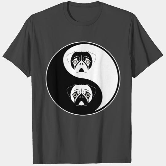 Funny Pug product Ying Yang Peace Symbol Pet T Shirts