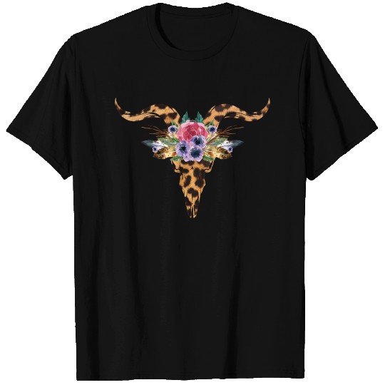 Goat Skull Leopard T Shirts
