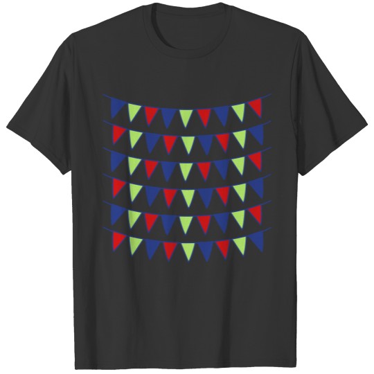 colorful wide garlands pattern party decoration fl T-shirt