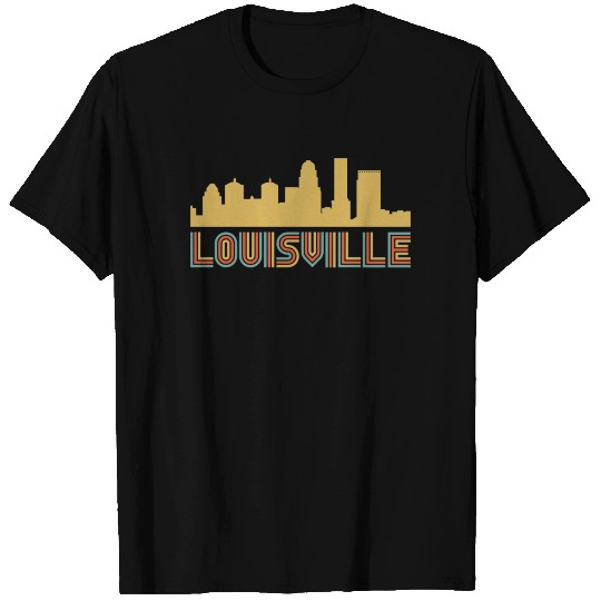 Vintage Retro Louisville Kentucky Skyline T Shirts