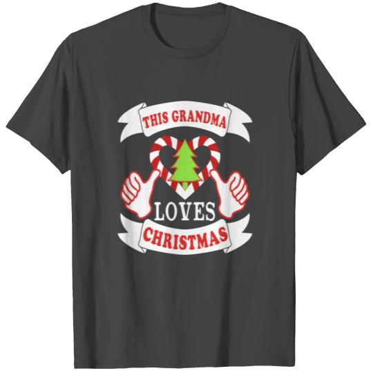 This Grandma loves Christmas Xmas Holidays T Shirts