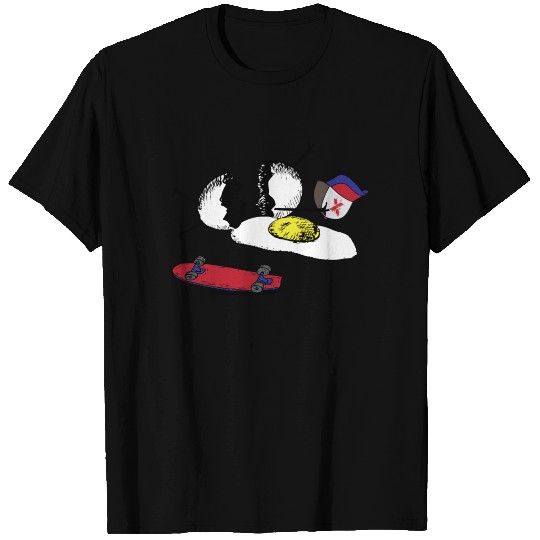 Skateboard accident egg to fried egg T Shirts