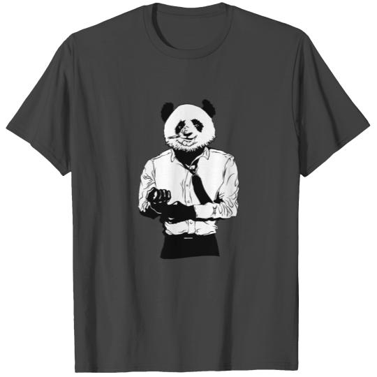 Panda bear Smoking Tie Business Cool T Shirts