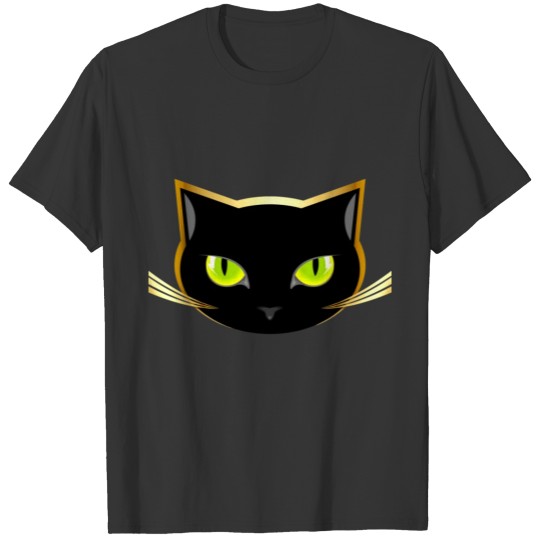 The black cat face T-shirt