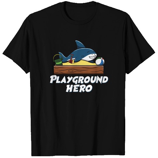 Playground Hero Funny Shark Sand-Box Ball Drawing T Shirts