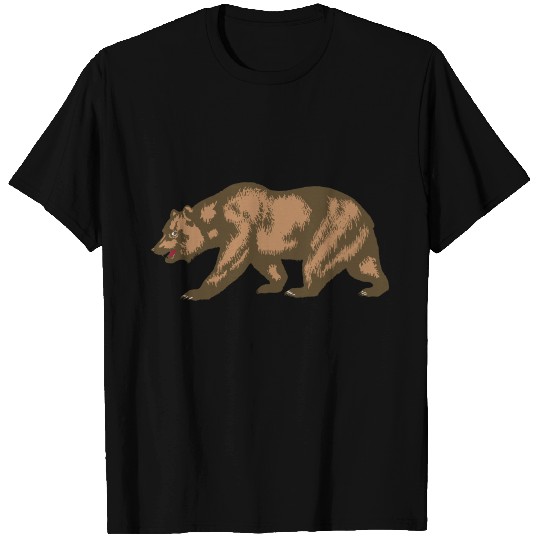 California Grizzly Bear Walking T Shirts