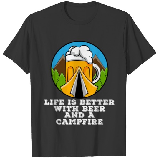 Camping Beer Drinking Tent Hiking Alcohol Gift T-shirt