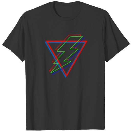 80s Synthwave Geometric Lightning Gift T-shirt