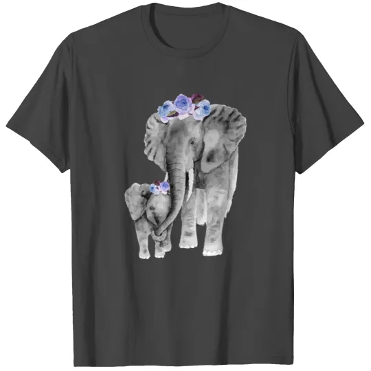 Mom And Daughter Elephant T Shirts