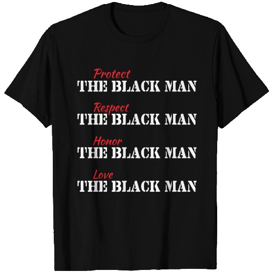 Black Man (Wht Text) T Shirts
