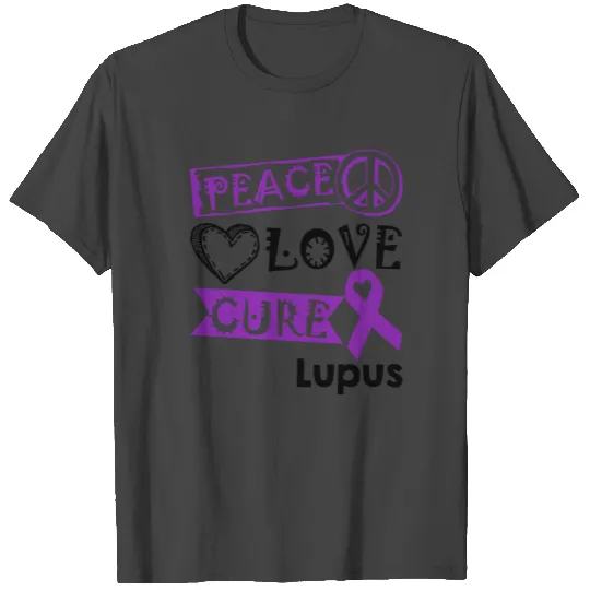 Peace Love Cure Lupus Awareness T Shirts