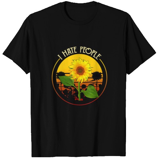 I hate people Sunflower Vintage Lover Funny Hippie T Shirts