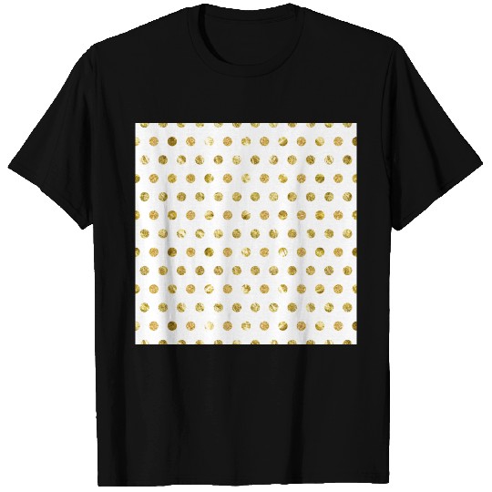 Gold Foil Polka Dots T Shirts