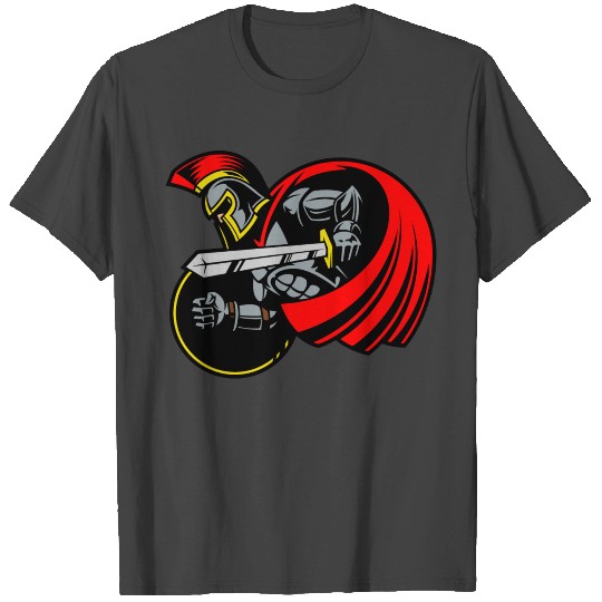 Cartoon greek warrior spartan logo vector image T Shirts