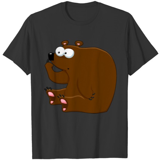Funny cartoon bear animal wildlife vector image T Shirts