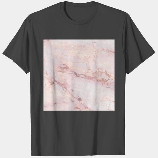 Rose Gold Pink Marble Glitter T Shirts