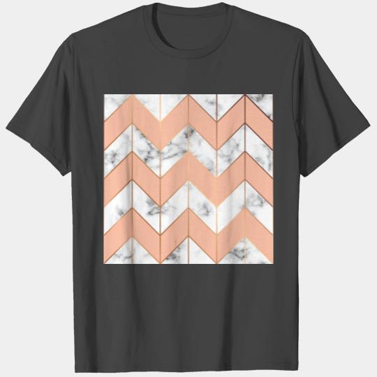 Gold Marble and Pink Chevron T Shirts
