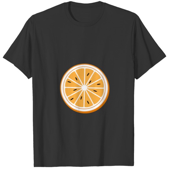 Orange in yellow T-shirt