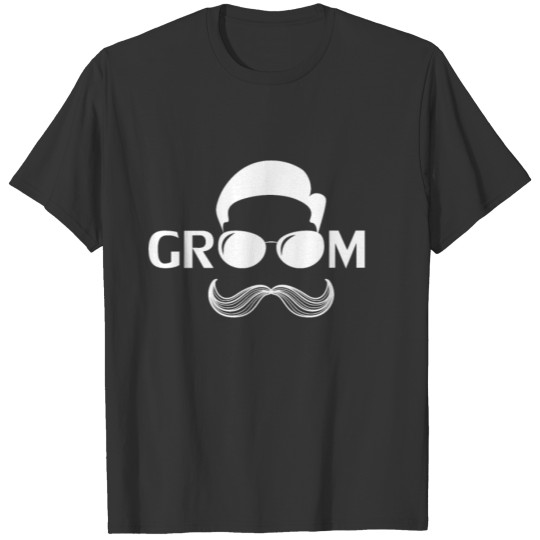 Groom mustache beard with sunglasses T-shirt