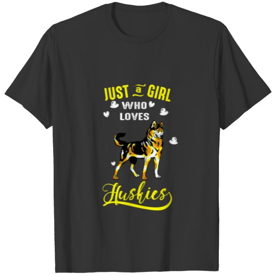 Just A Girl Who Loves Huskies copy T-shirt