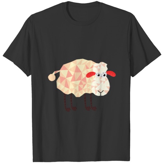 Artsy Cute Sheep Wool Polygonal Farmer Animal Gift T Shirts