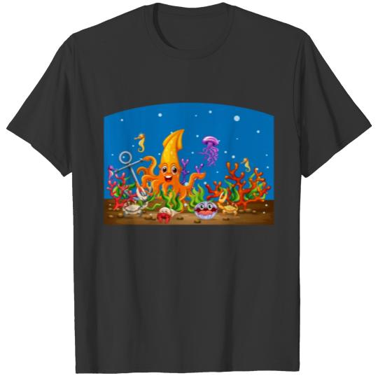 Party under water with your favourit sea animals T-shirt