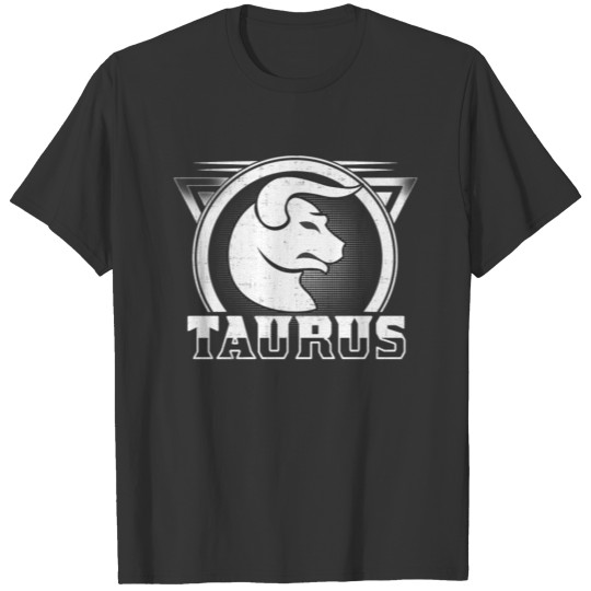 Vintage Taurus Zodiac Symbol Design T Shirts