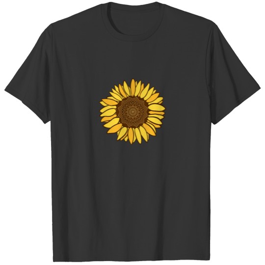 Mandala Sunflower Cute Handmade Colors T-shirt