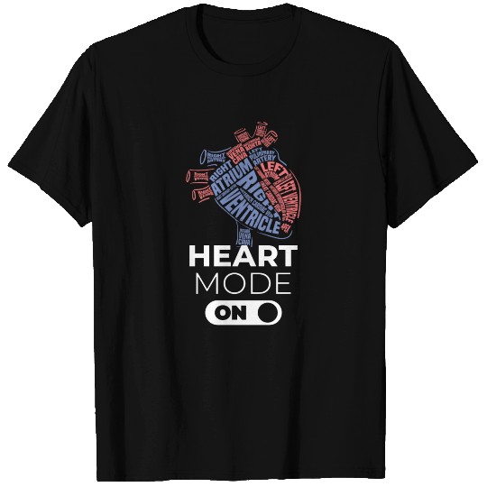 Heart Mode ON Anatomy Cardiac Nurse GIft Idea Bday T Shirts