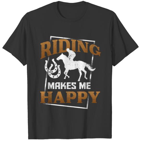 Man Happy Horse Riding Shoes Love Guft T Shirts