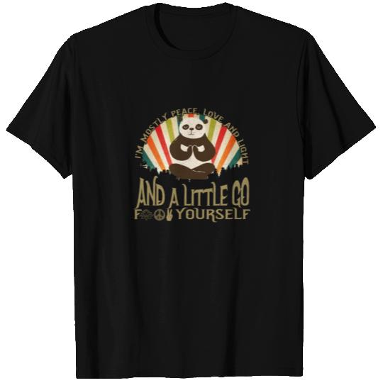 Funny Panda Yoga I'm Mostly Peace Love and Light T Shirts