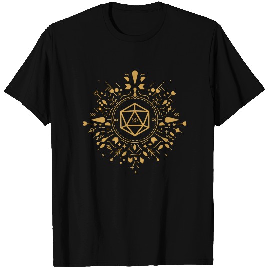 Polyhedral D20 Dice Abstract Monogram T Shirts