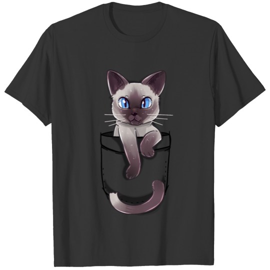 Pocket Cute Siamese Cat Kitten T-shirt