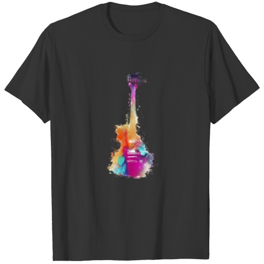 Colored acoustic guitar T-shirt
