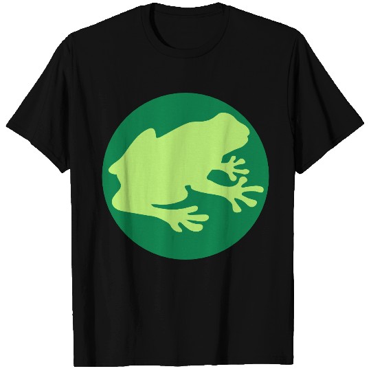 toad circle round frog silhouette outline outline T Shirts