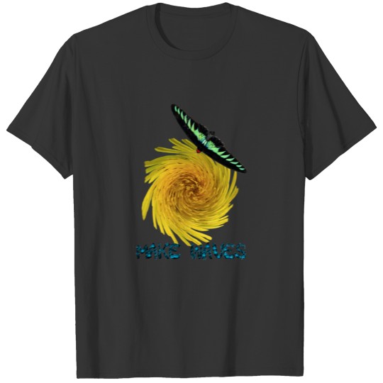Long wing butterfly flower T-shirt