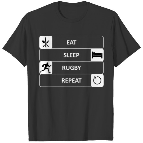 Eat, Sleep, Rugby, Repeat T-shirt
