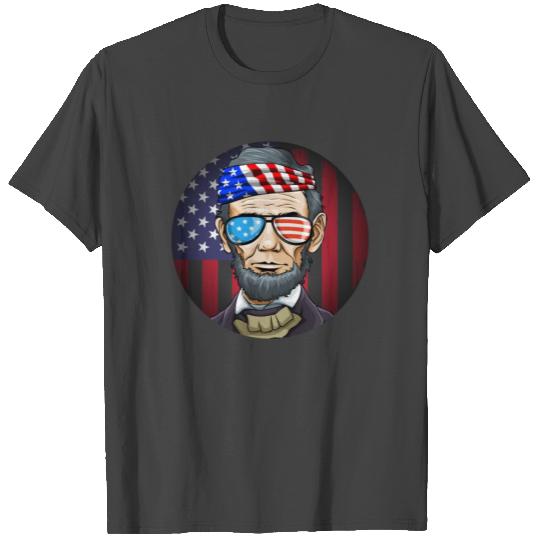 Abraham Lincoln President on 4th Of July T Shirts