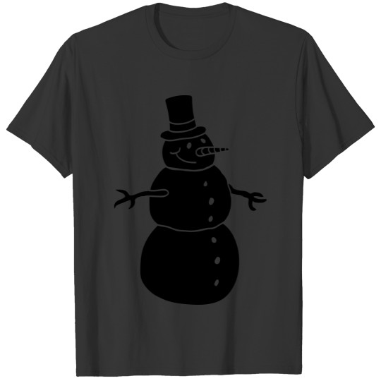 black snowman cylinder hat winter christmas cold s T Shirts