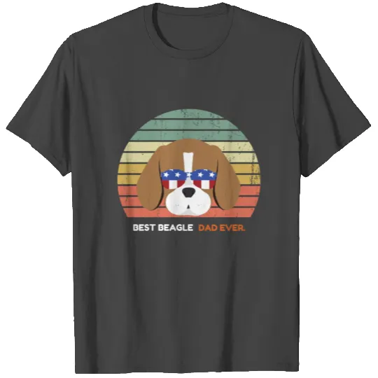 Best beagle dog dad ever vintage 4th of July T Shirts