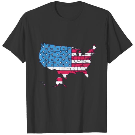 America map 4th of July T-shirt