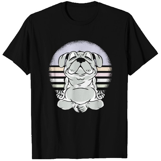 Yoga pug dog meditation design. T Shirts