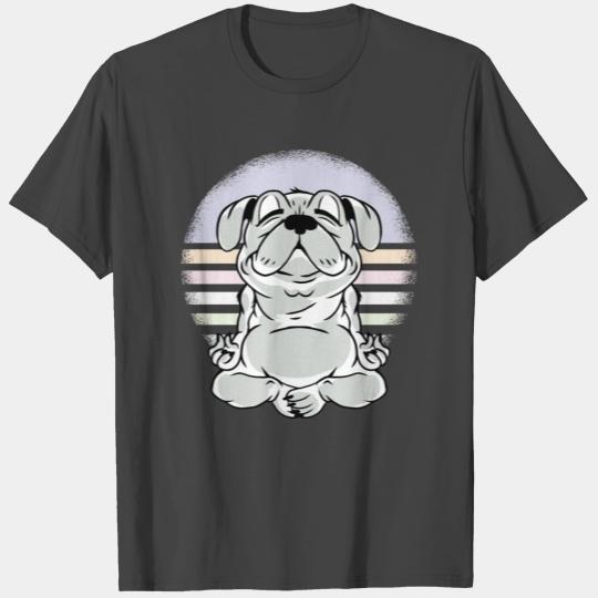 Yoga pug dog meditation design. T Shirts