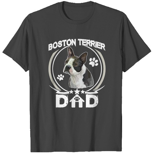 Boston Terrier Dad T Shirts Fathers Day Gift Dog Love