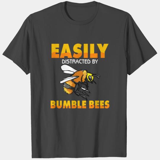 easily distracted by bumble bees beekeeper T Shirts