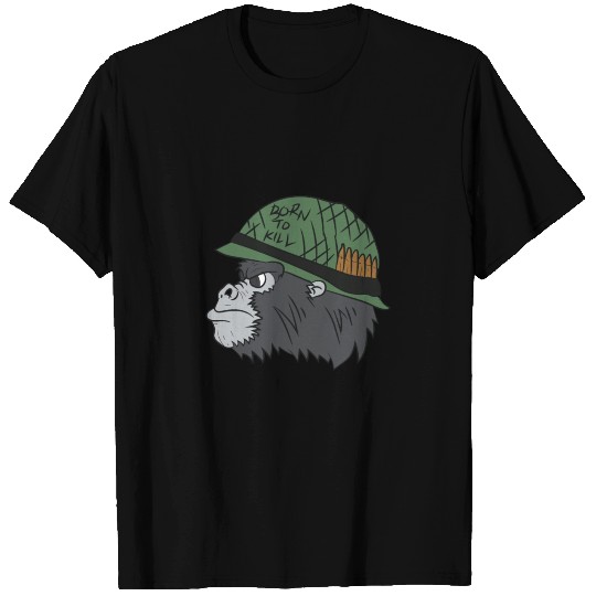 Soldier gorilla / monkey with helmet T Shirts