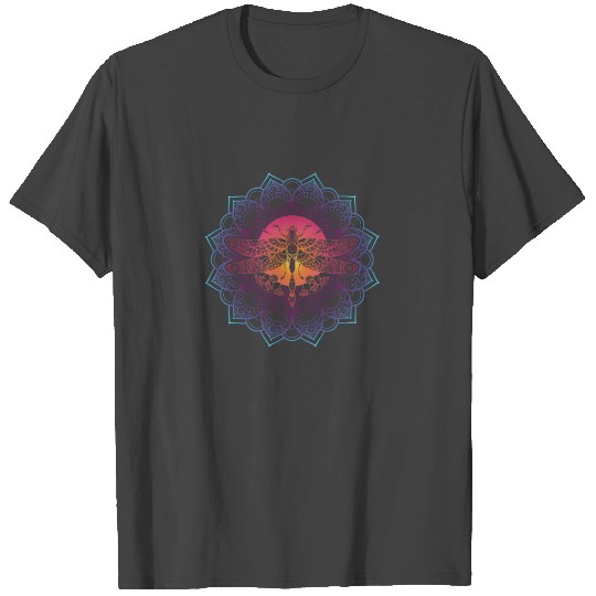 Cool Mystical Dragonfly Mandala Graphic Spiritual T Shirts