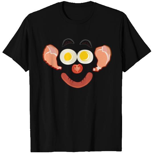 Fried Egg Bacon Sausage Tomato Face Funny Eyes T Shirts